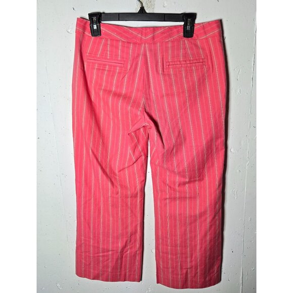 Express Womens Pink Pinstripe Editor Pants Size 6 Old Money Y2K 2000s Preppy - Picture 2 of 10